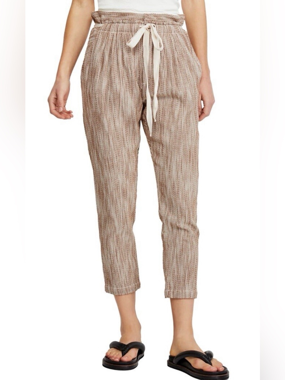 Free People Light at Sunrise Crop Pants in Beige